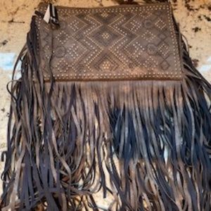 New Directions Bead and Fringe Cross Body
